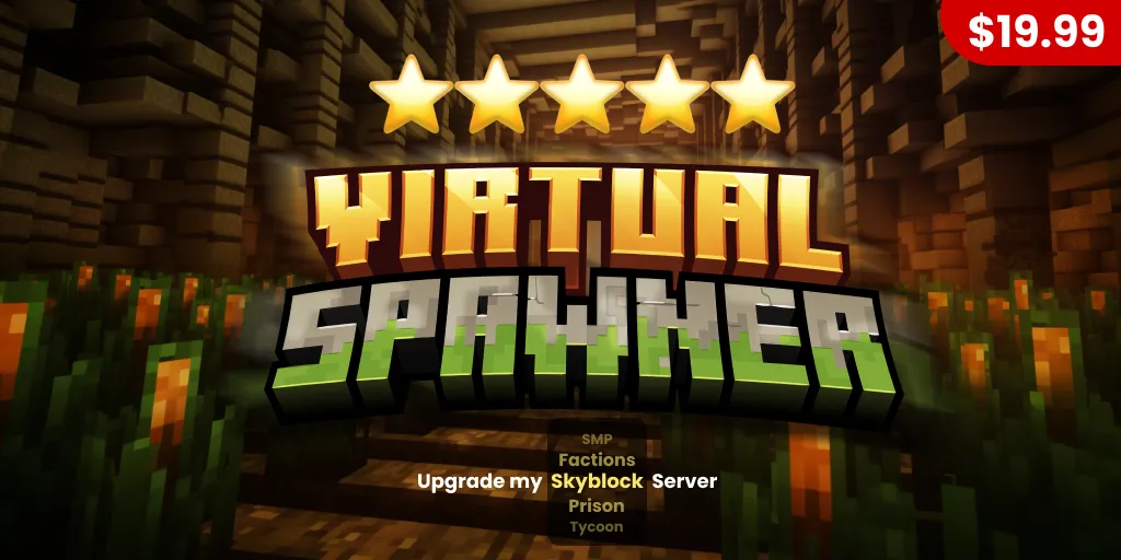 Minecraft VirtualSpawner plugin - Advanced mob spawner management system with custom GUI